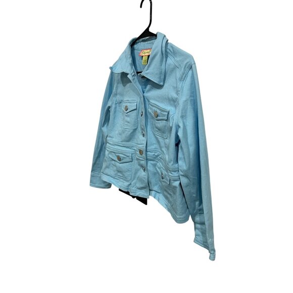 Lilly & Van Light Blue Denim Jacket Womens L Button-Up Front Pockets Casual Styl - Picture 3 of 9